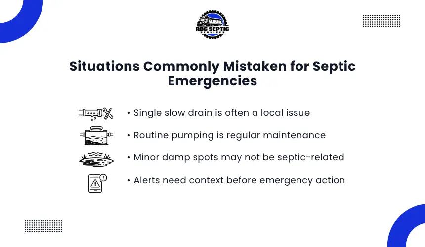 Educational graphic clarifying issues mistaken as septic emergencies
