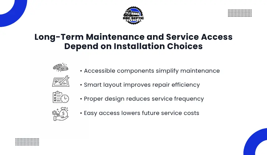 Educational graphic on installation choices and future service access